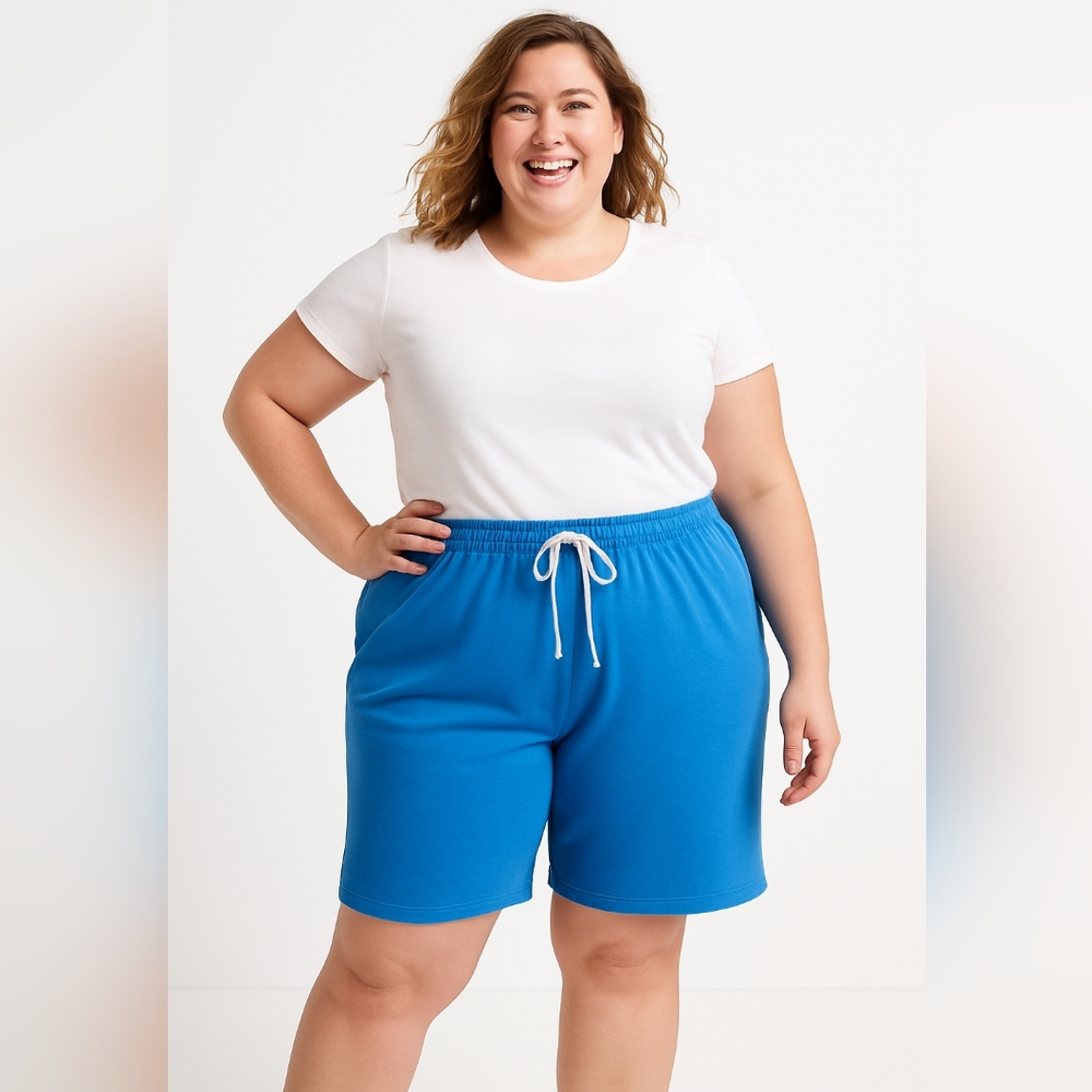 M6) Catch the Spirit Blue Athletic Shorts 18W-32 Drawstring